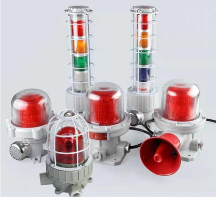 Su geçirmez Patlama Kanıtlı LED Işık Alarmı Sesli Ve Görsel Alarm 5-40W 180DB 150 kez/dakikada