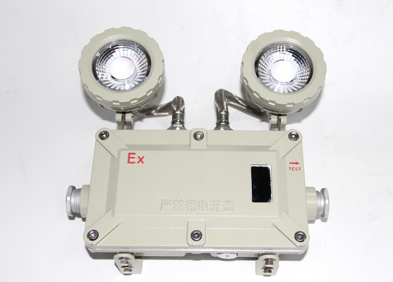 Duvara monte edilmiş 220v Çift başlı 90 dakikalık acil durum süresi 20*3w Patlama kanıtlı LED acil yangın ışığı