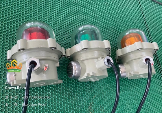 ATEX sertifikalı Patlama Güvenli Alarm Fenerleri 150min Flaş Frekans Voltajı 220VAC 50HZ 24VDC