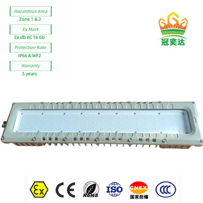 Endüstriyel alüminyumlu LED Deniz Işıklandırma Aygıtı 90-295V 100Watt ile ATEX IEC IP66 WF2 derecelendirilmiş sıfır ışığı