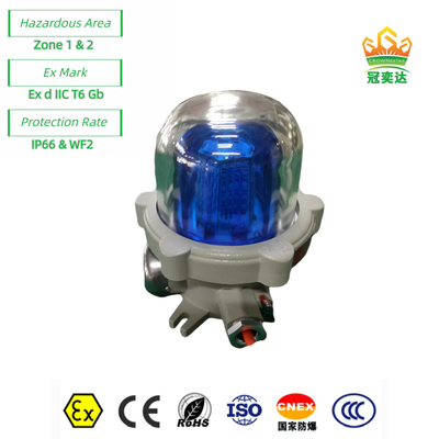 Bölge 1 2 Patlama Güvenli alarm Işık sesli görsel lamba ATEX IP66 WF2 OEM 40Watt kullanılabilir