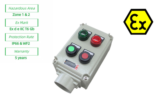 ATEX Güvenlik Ateş geçirmez kontrol istasyonu Alev geçirmez elektrikli kontrol kutuları 220/380Vac G1/2",G3/4",G1,G1.1/4",G1.1/2",G2