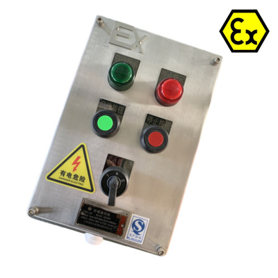 ATEX paslanmaz çelik kontrol istasyonları patlama geçirmez kablo portu 10A ile IP66 Exd alev geçirmez kontrol panelleri