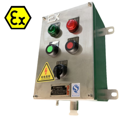 ATEX paslanmaz çelik kontrol istasyonları patlama geçirmez kablo portu 10A ile IP66 Exd alev geçirmez kontrol panelleri