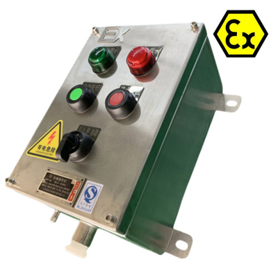 ATEX paslanmaz çelik kontrol istasyonları patlama geçirmez kablo portu 10A ile IP66 Exd alev geçirmez kontrol panelleri