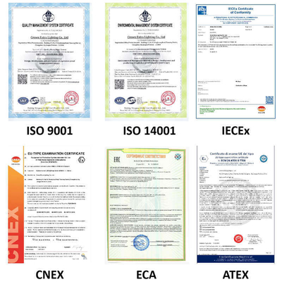 Flanş Montaj Patlama Kanıtlı Yüksek Bay ATEX IECEx RoHS Tehlikeli Alanlar için Sertifikalı